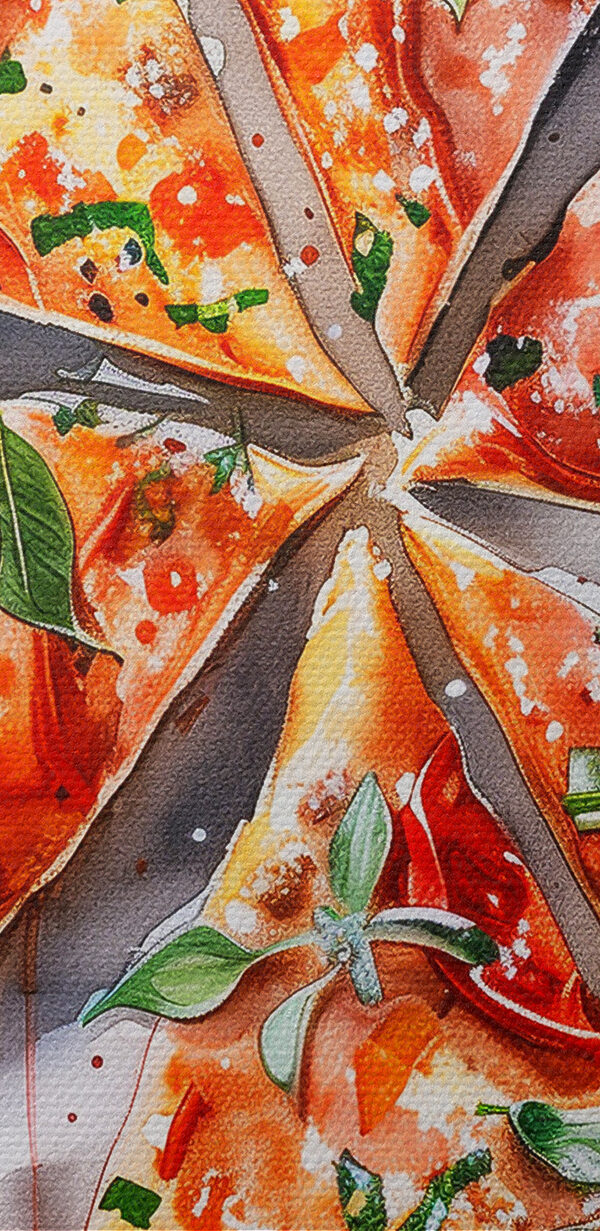 Akwarela przedstawiająca pizzę Akwarela przedstawiająca pizzę