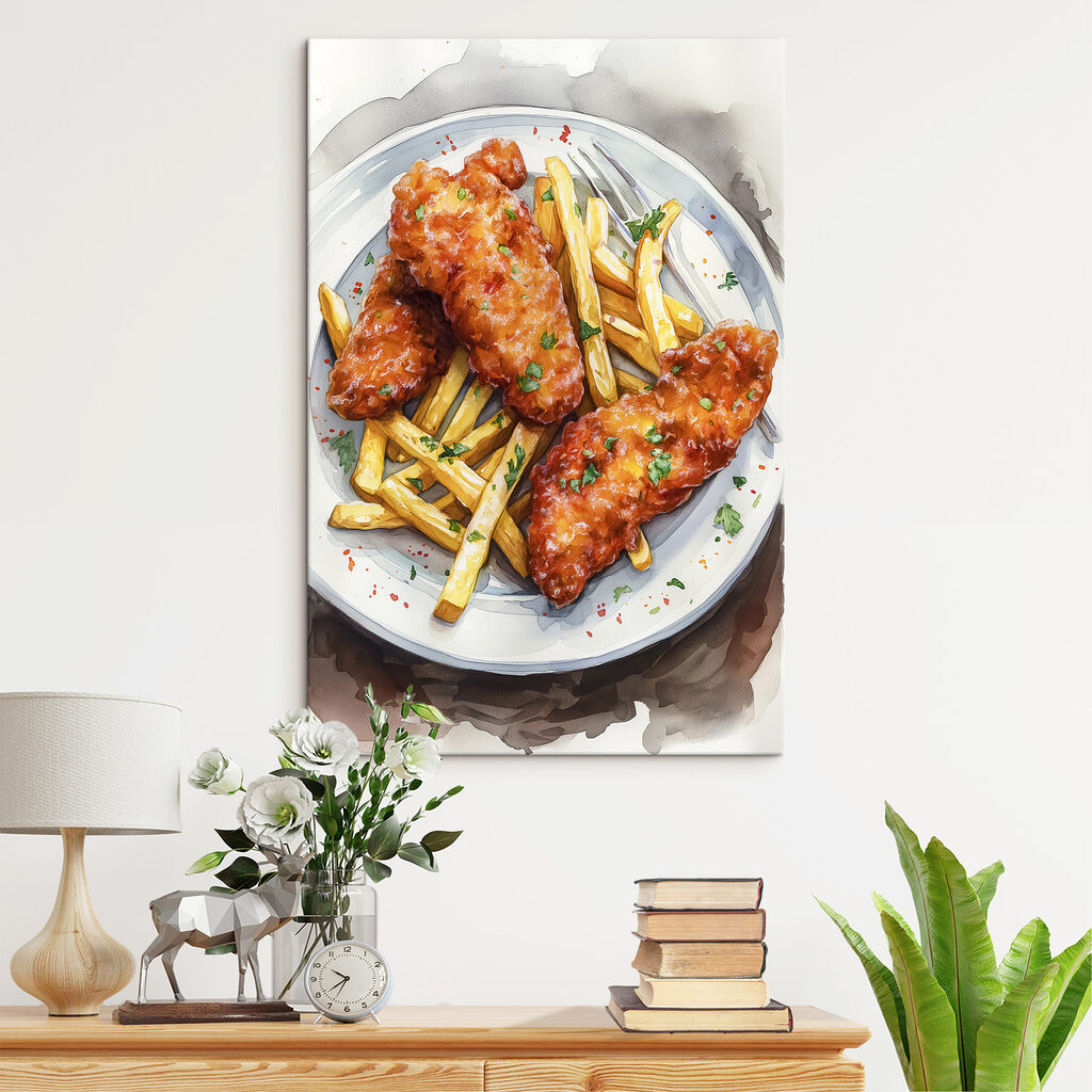 Plate of chicken wings and fries