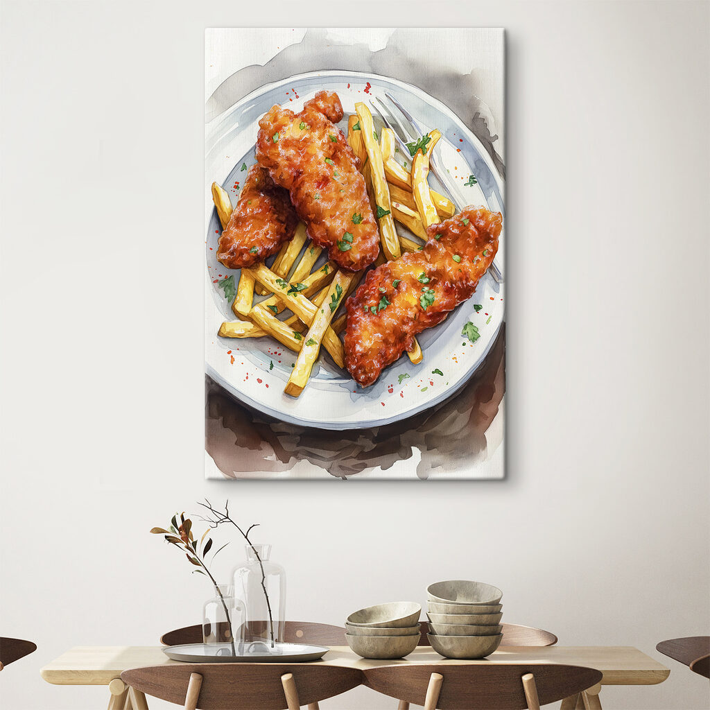 Plate of chicken wings and fries