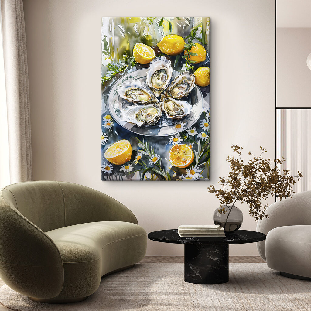 Plate of oysters and lemons