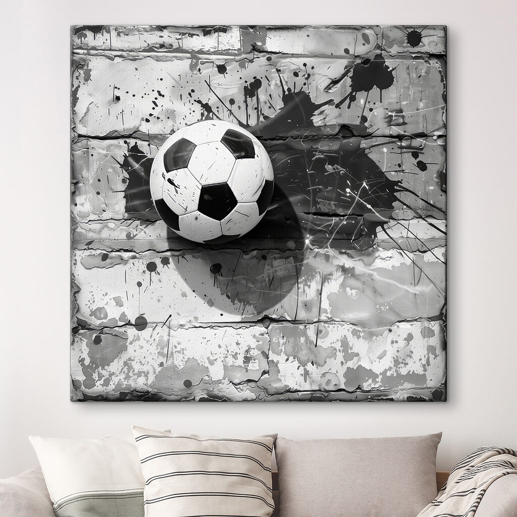 Soccer ball against a painted backdrop Soccer ball against a painted backdrop