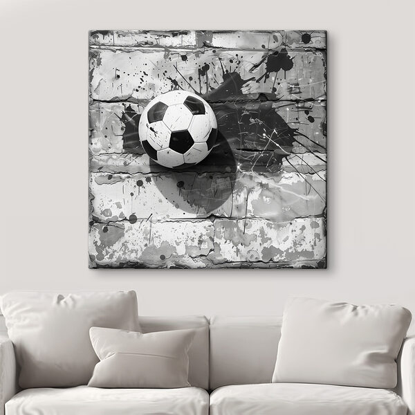 Soccer ball against a painted backdrop Soccer ball against a painted backdrop