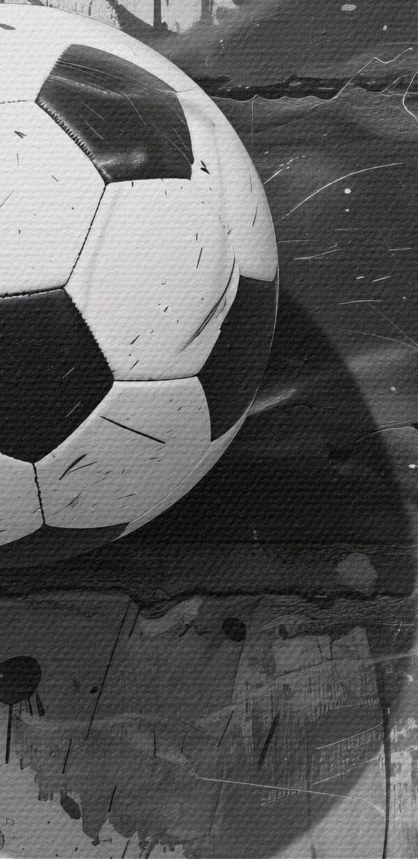Soccer ball against a painted backdrop Soccer ball against a painted backdrop