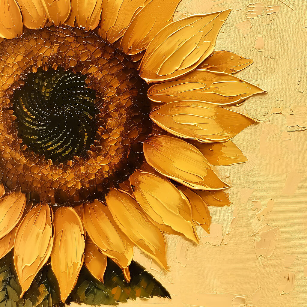 Painting of a sunflower