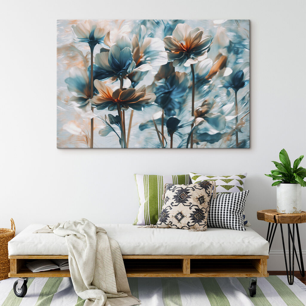 Group of flowers with blue and white petals Group of flowers with blue and white petals
