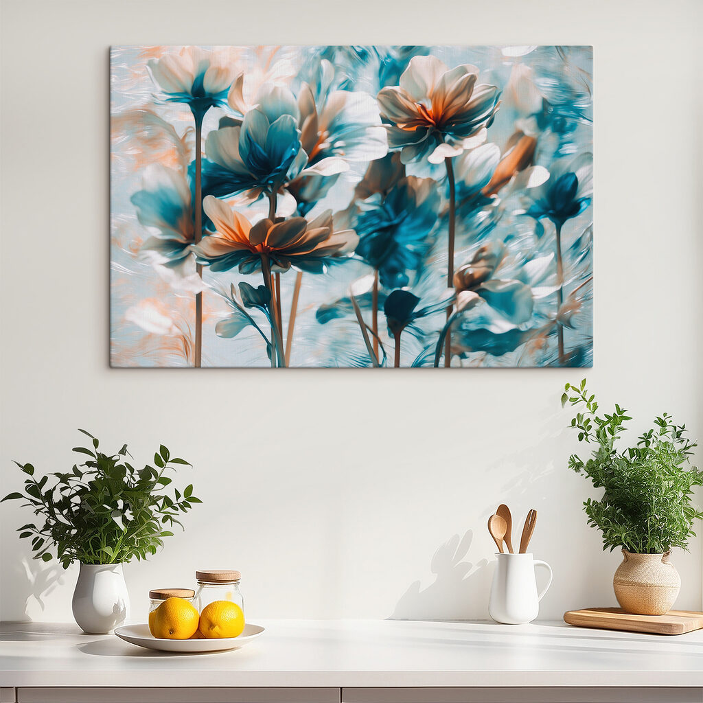 Group of flowers with blue and white petals Group of flowers with blue and white petals