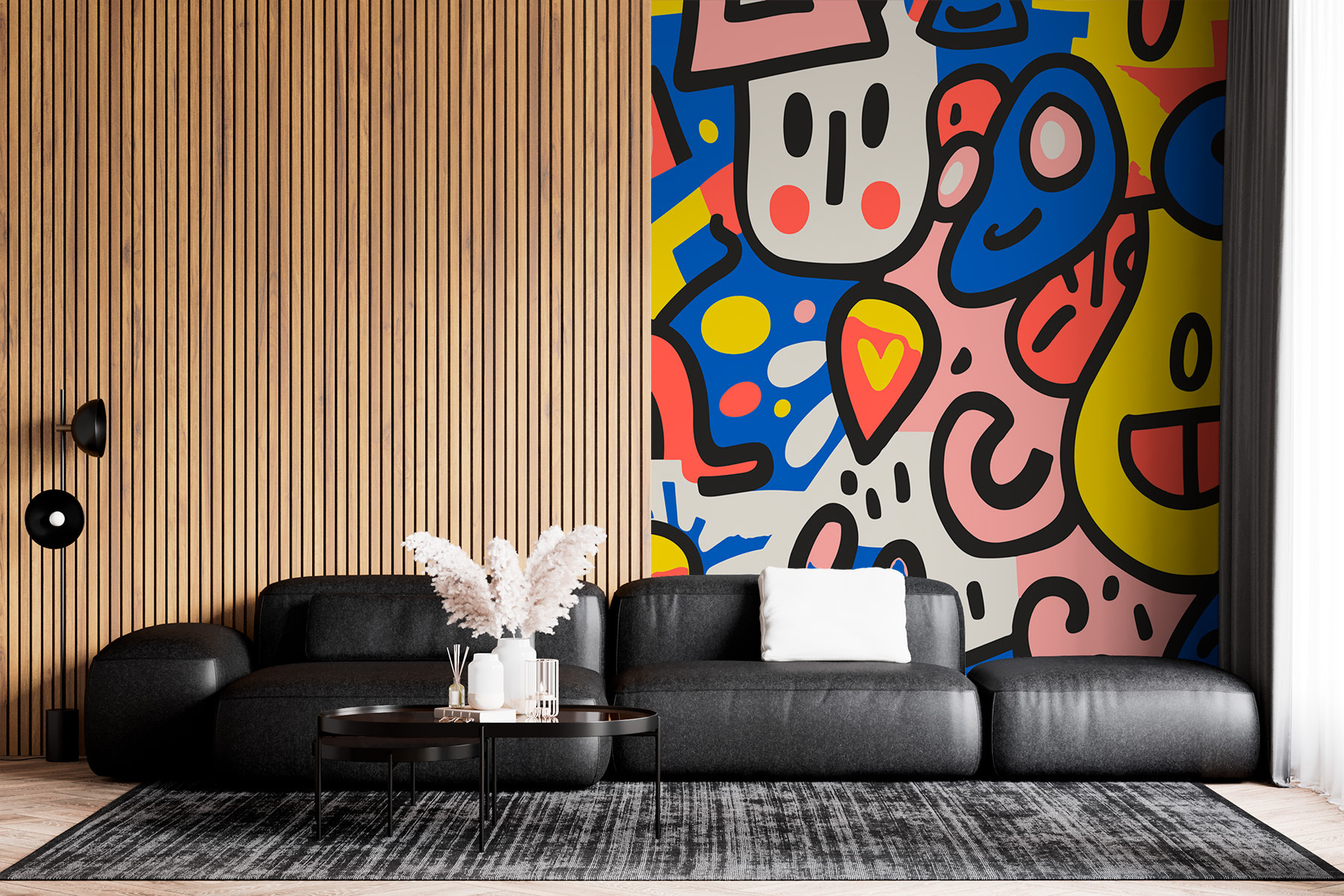 Colorful pattern with different shapes and colors