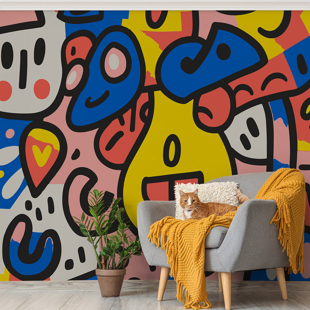 Colorful pattern with different shapes and colors