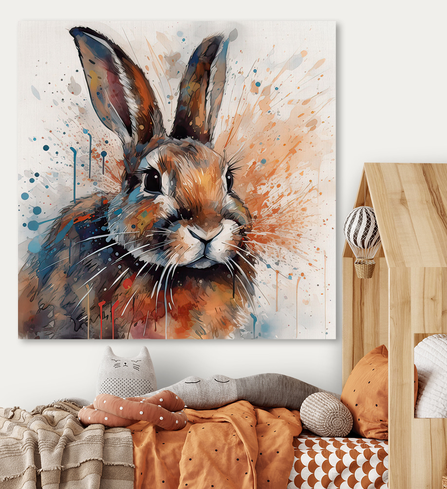 Rabbit with paint splashes Rabbit with paint splashes