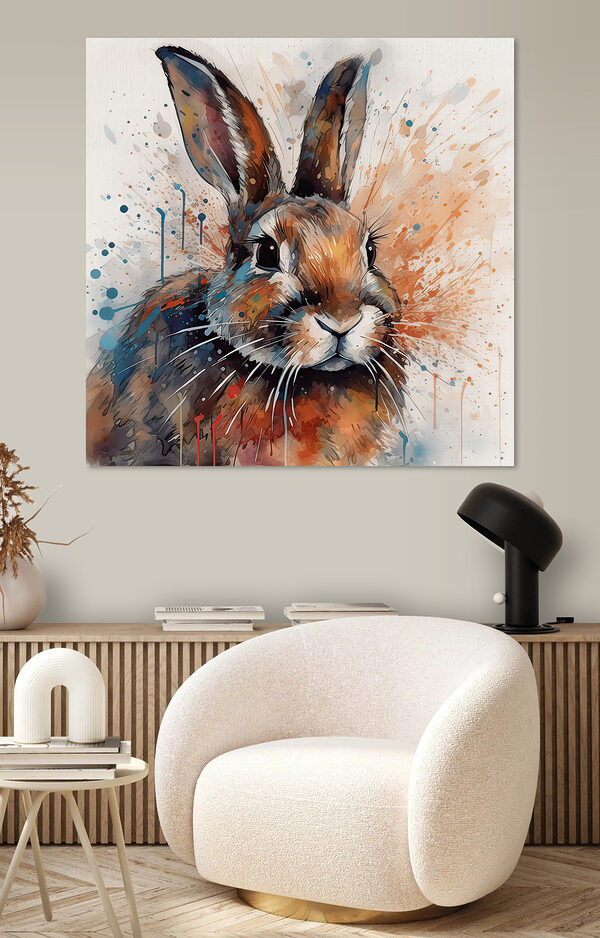 Rabbit with paint splashes Rabbit with paint splashes