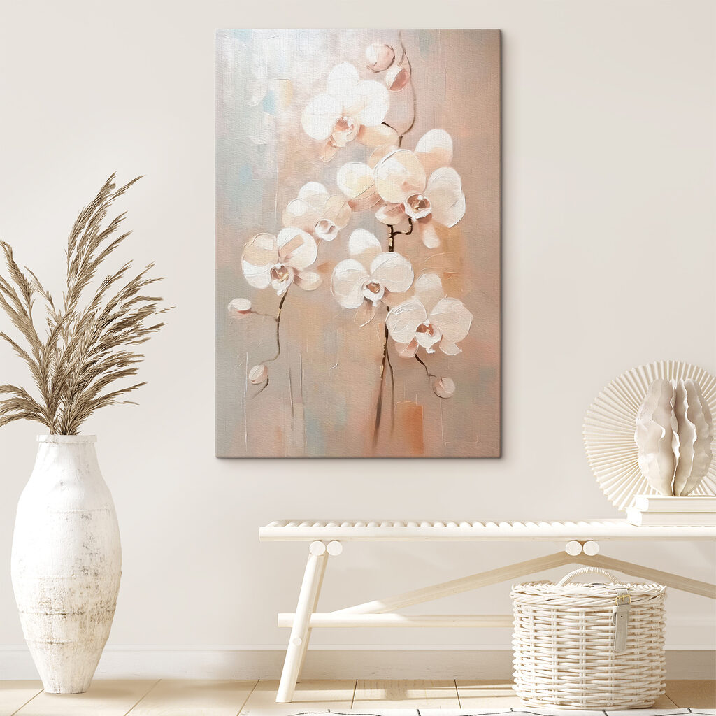Painting of white flowers Painting of white flowers