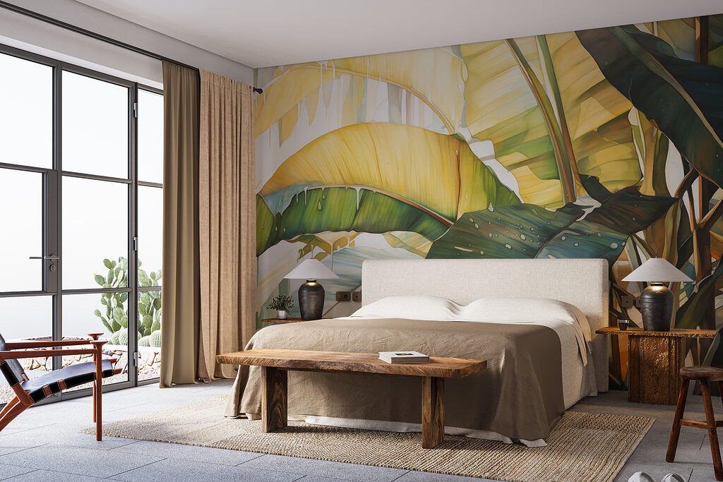 Close up of a banana leaf