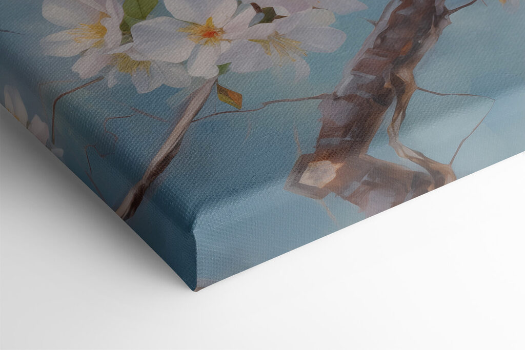 Two birds on a branch with white flowers Two birds on a branch with white flowers