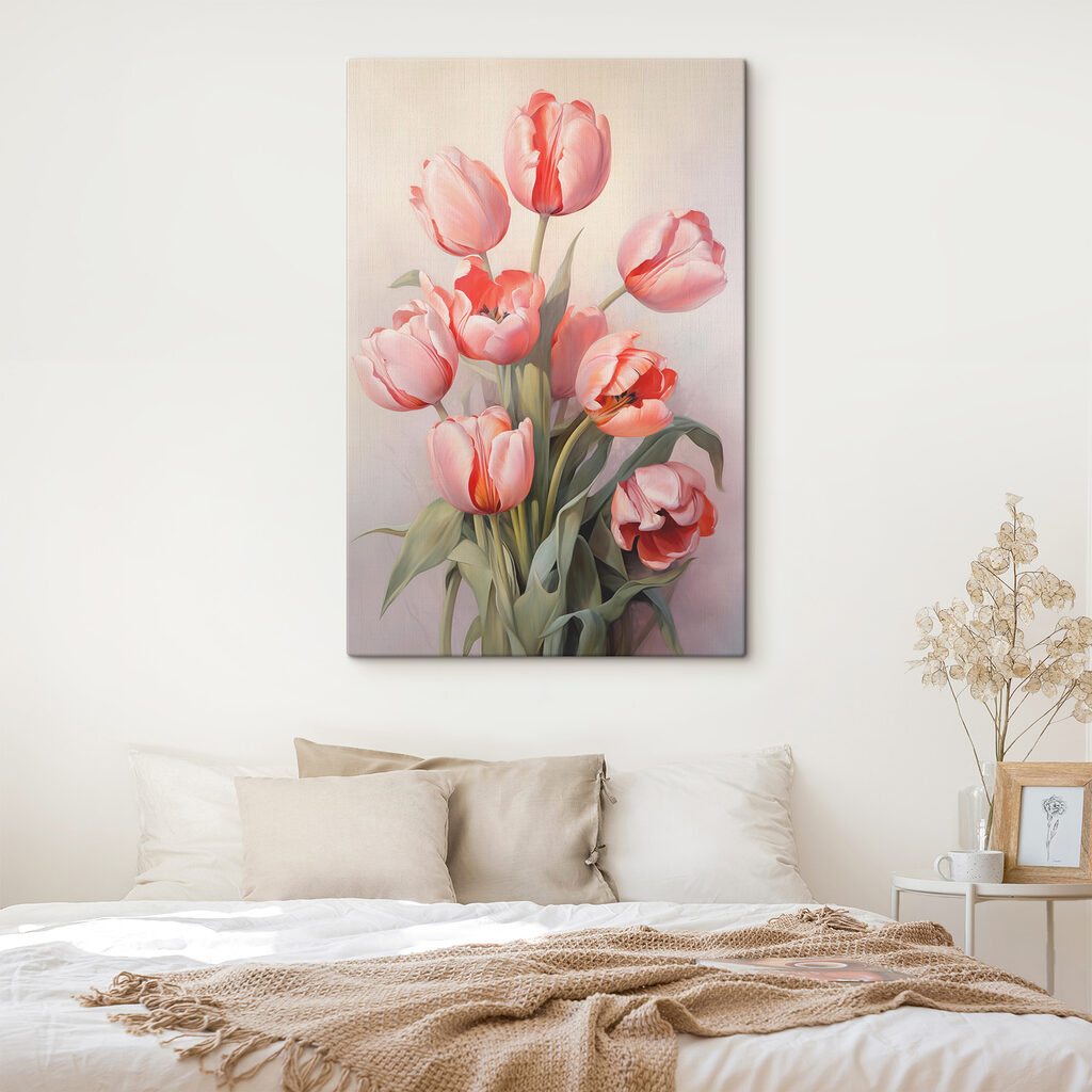 Painting of pink tulips