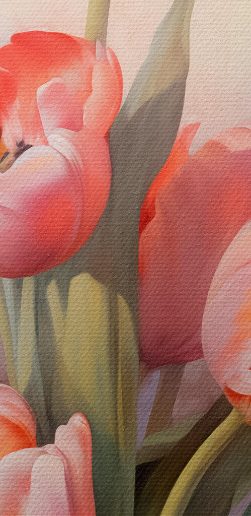 Painting of pink tulips