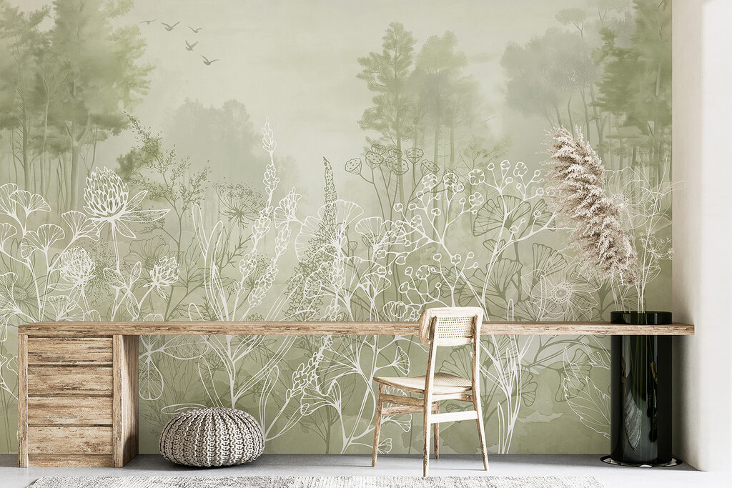 Drawing of plants and trees