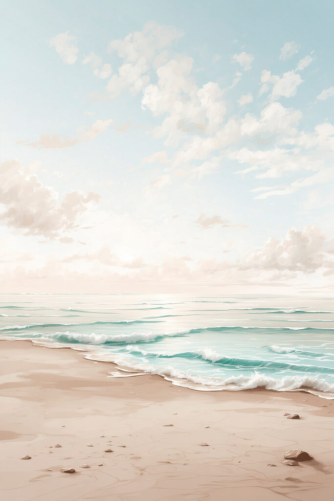 Beach with waves and sand