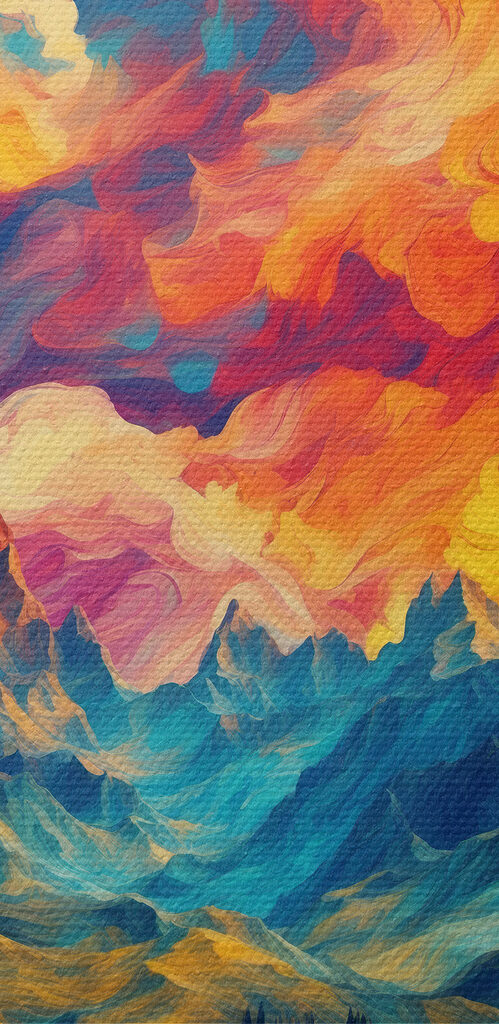Colorful mountain landscape with clouds Colorful mountain landscape with clouds