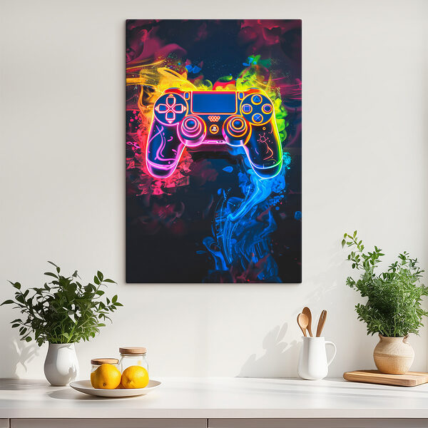 Video game controller with colorful smoke