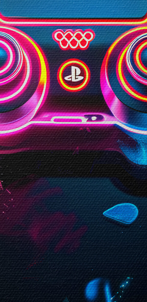 Video game controller with colorful smoke