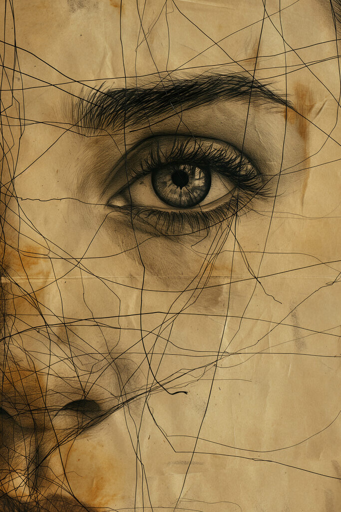 Drawing of a woman's eye Drawing of a woman's eye