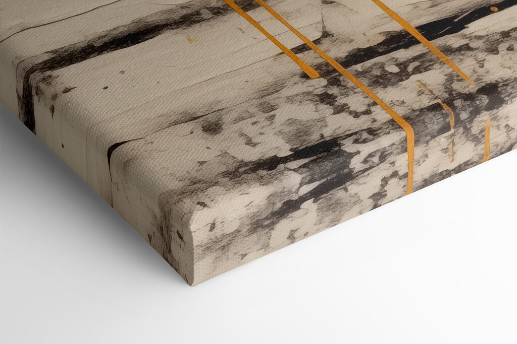 Black and orange paint on a yellow surface