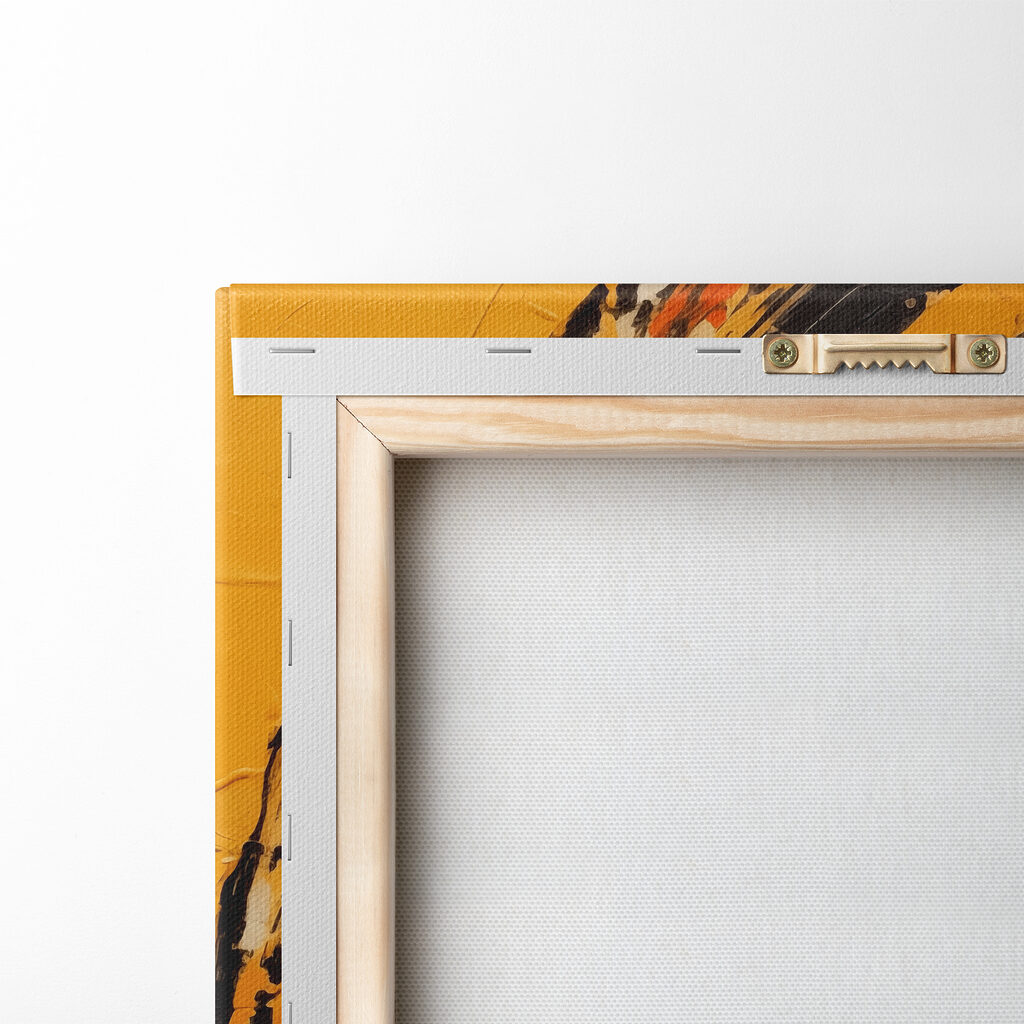 Black and orange paint on a yellow surface