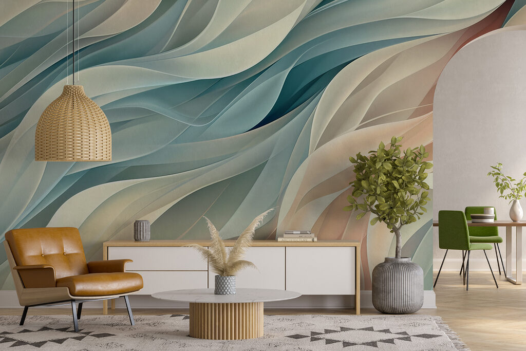 Colorful waves in a pattern