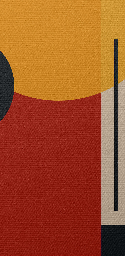 Colorful art piece with circles and lines