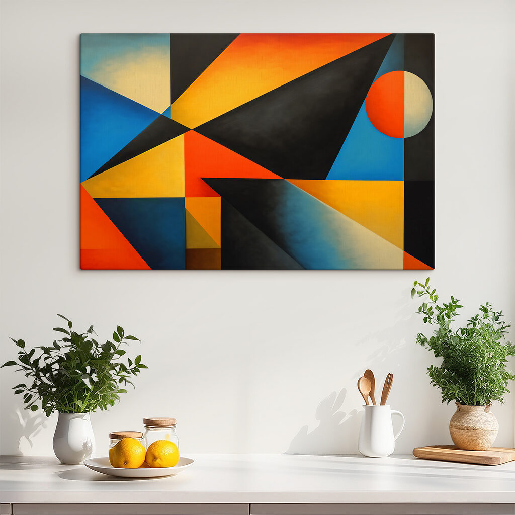 Colorful art piece with a circle