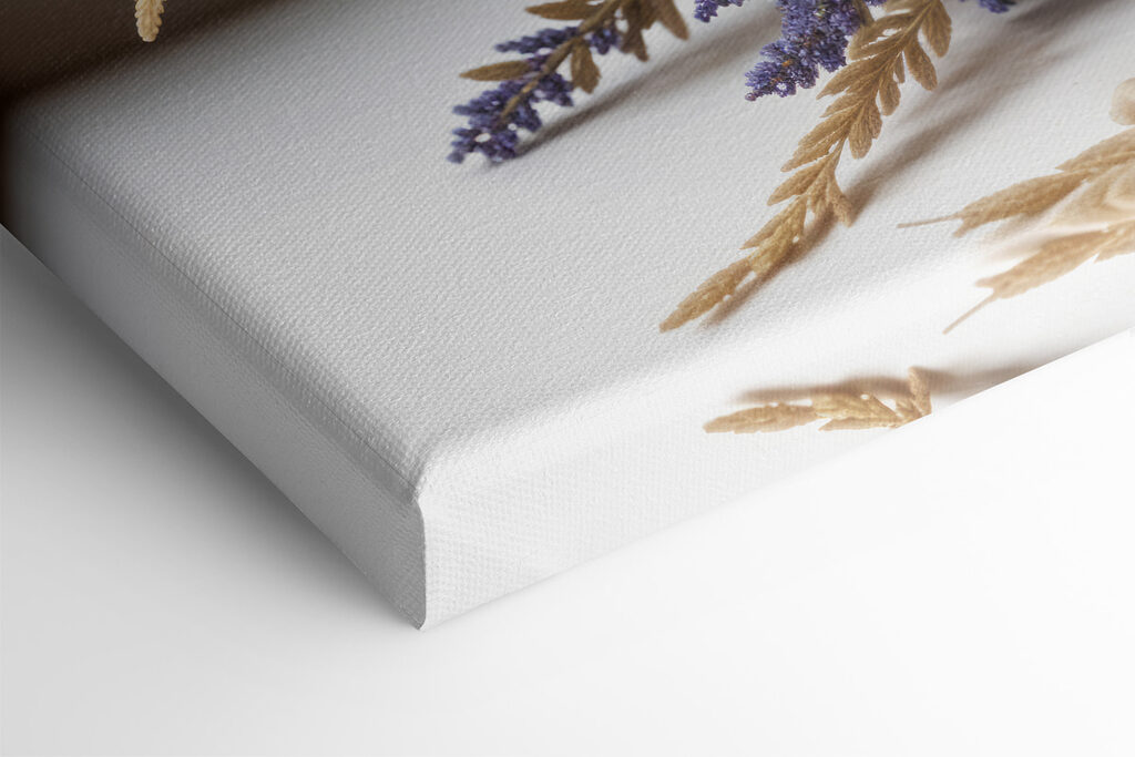 Bouquet of purple flowers and wheat