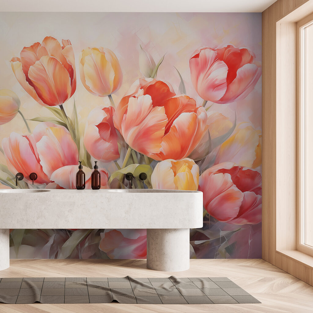 Painting of flowers on a white background