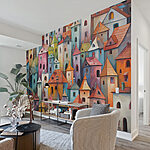 Fototapeta Grupa kolorowych budynków