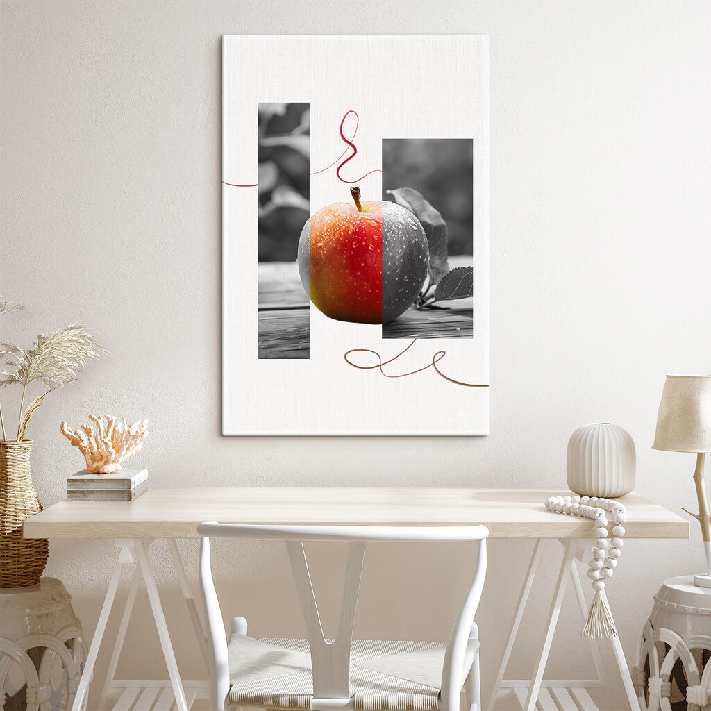 Red and grey apple