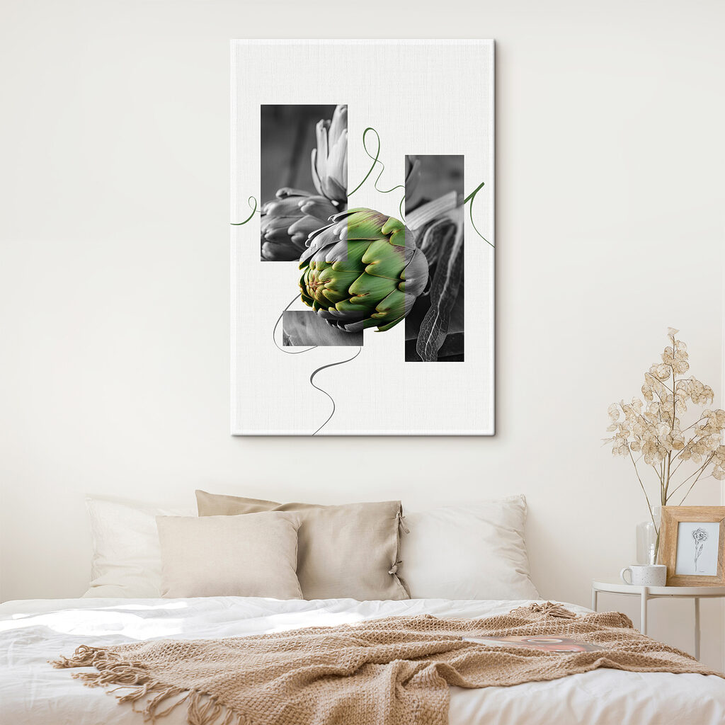 Artichokes on a table with a green background