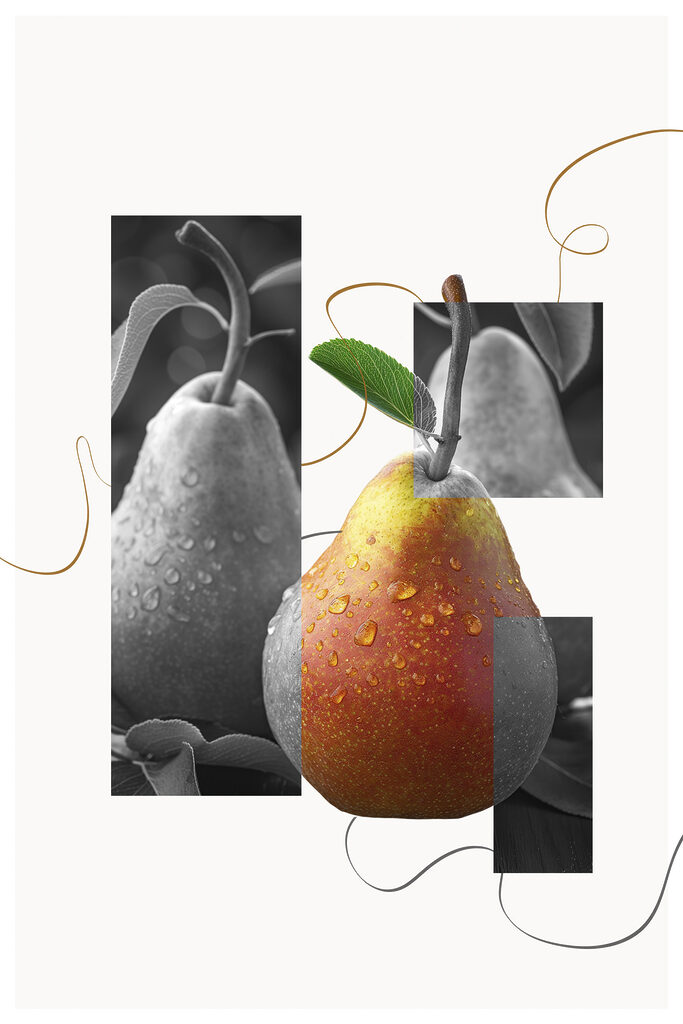 Pear with water drops on it Pear with water drops on it