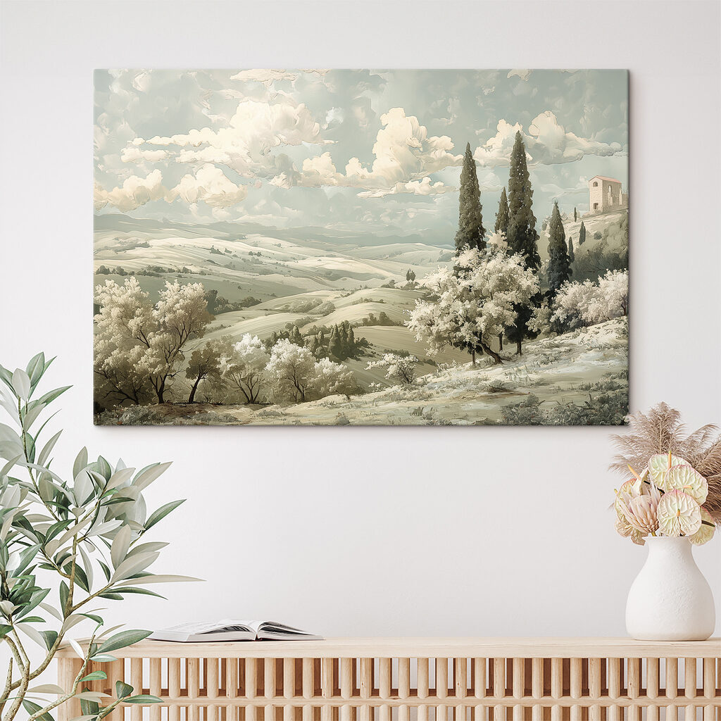 Landscape with trees and hills Landscape with trees and hills