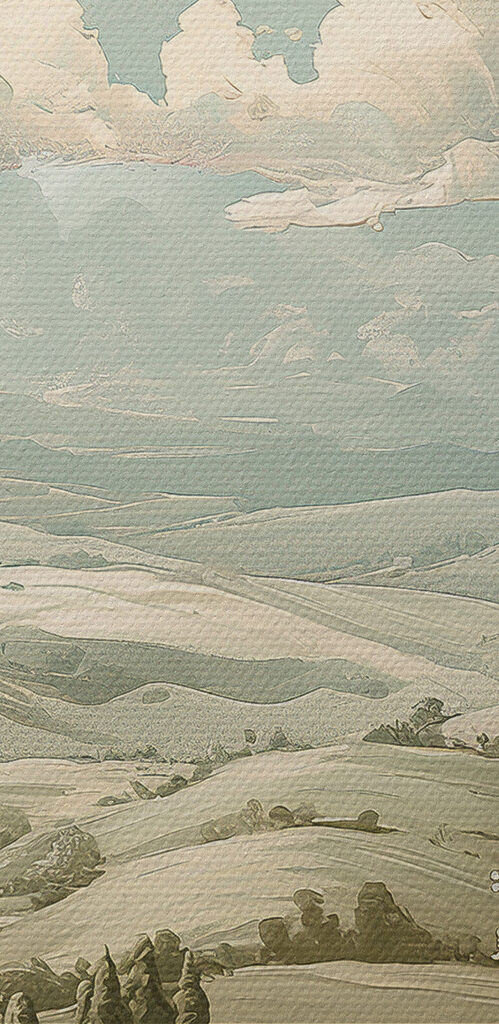 Landscape with trees and hills Landscape with trees and hills