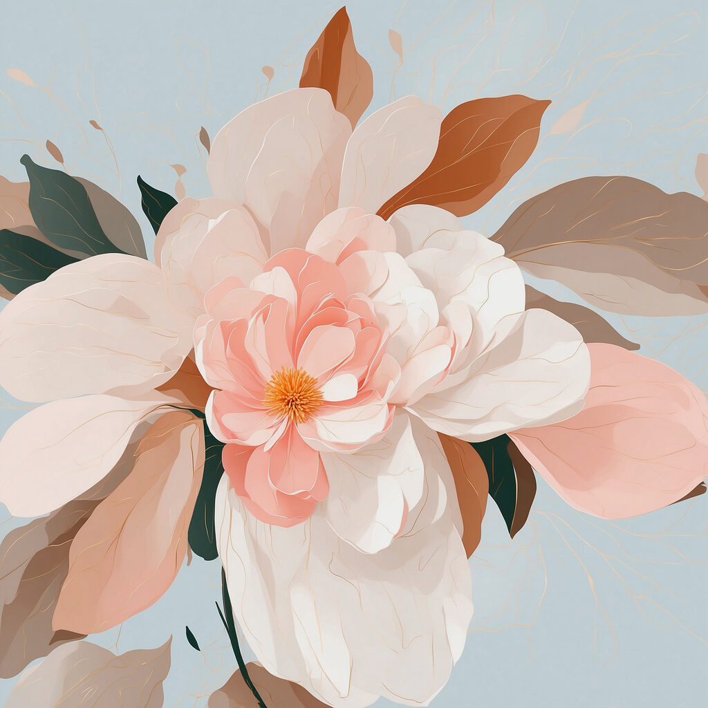 Delicate blooms in soft pastel hues