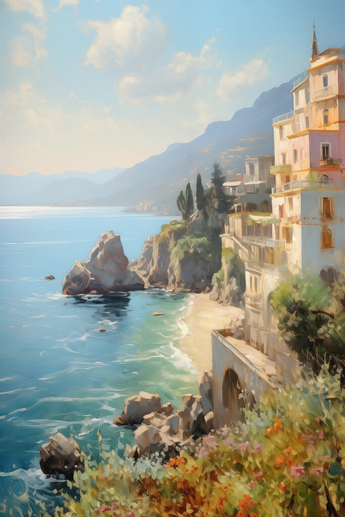 Building on a cliff by the water