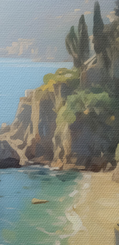 Building on a cliff by the water