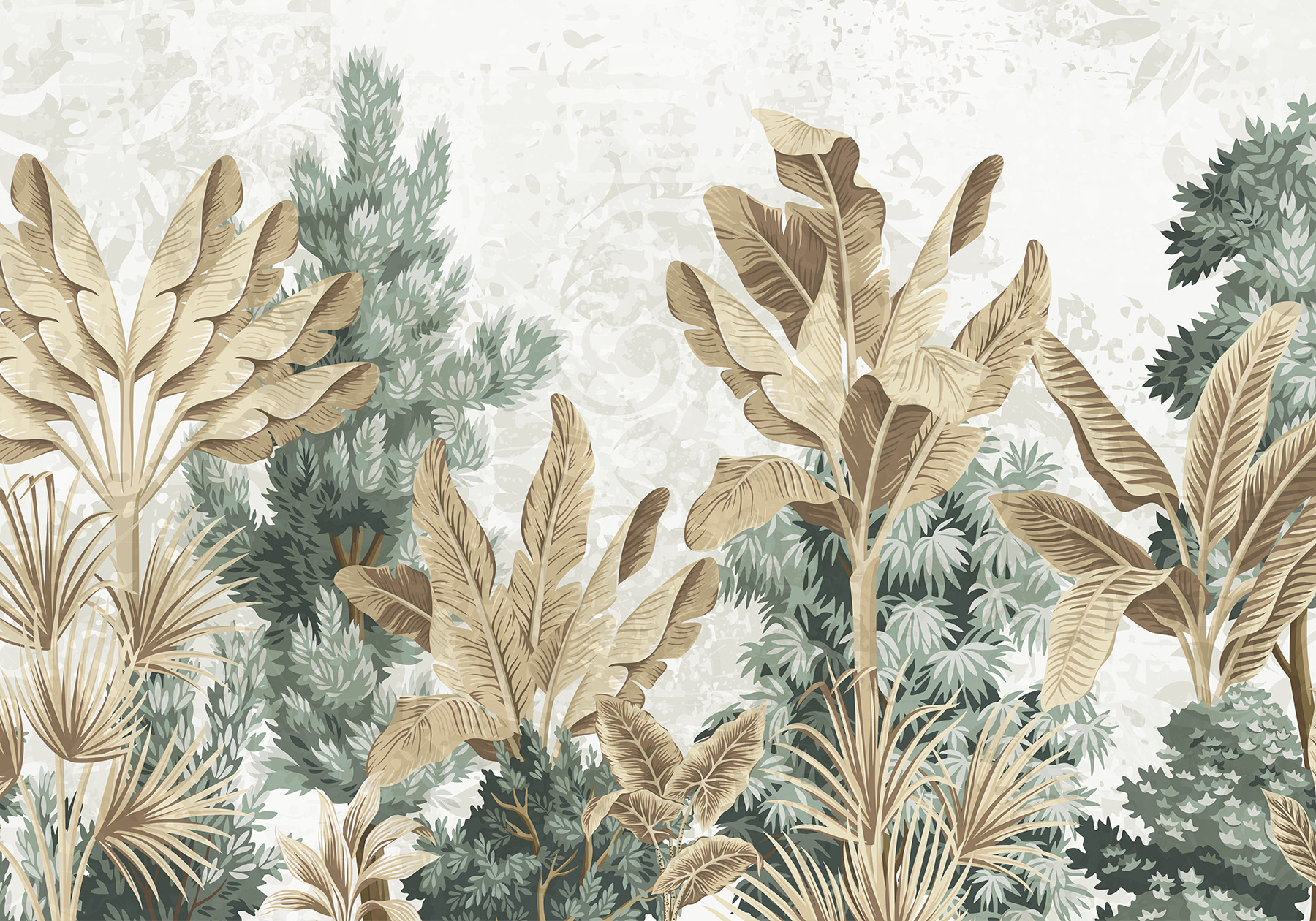Wallpaper with a variety of plants