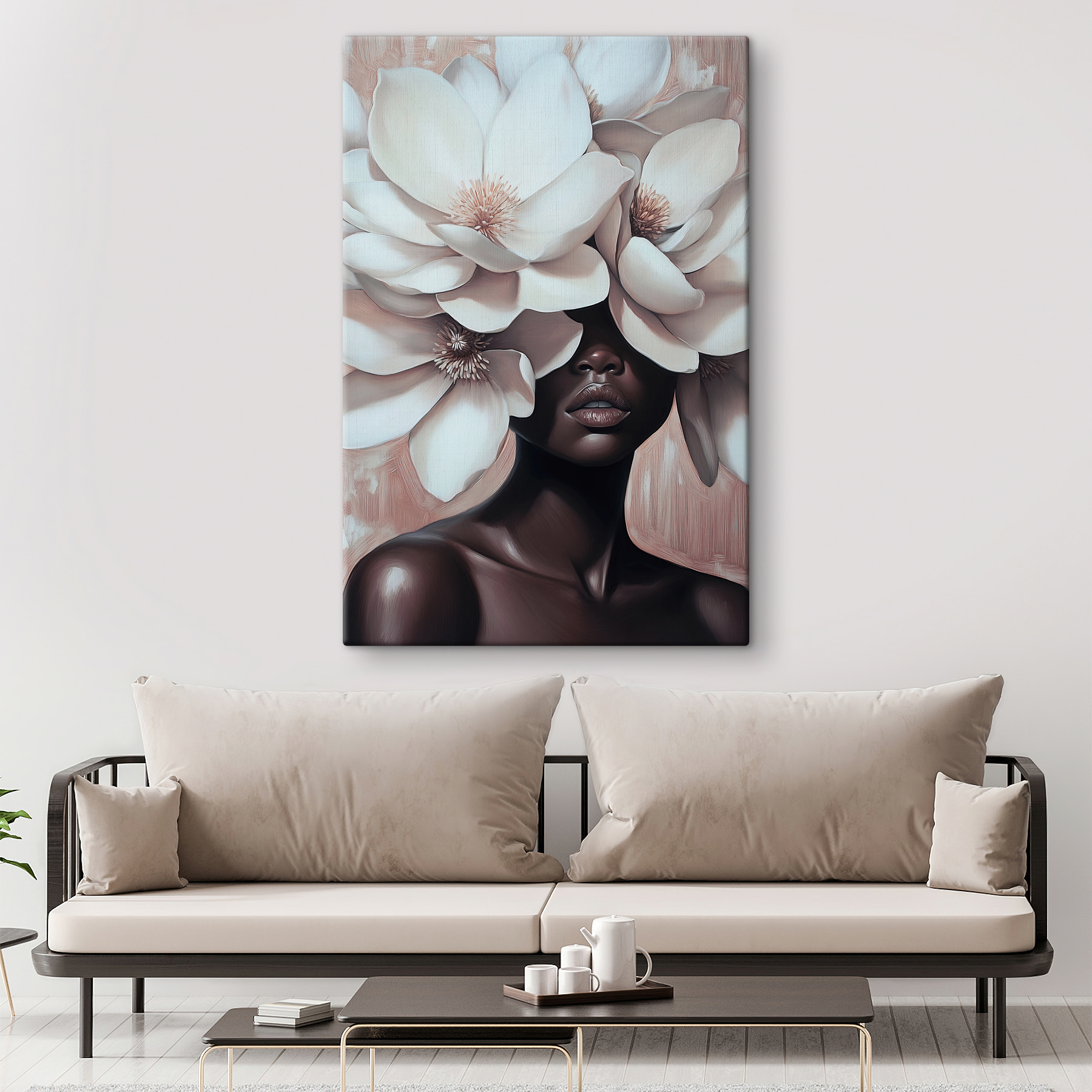 Woman with flowers in her hair Woman with flowers in her hair