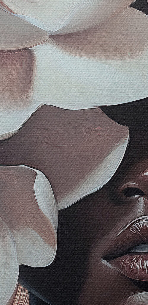 Woman with flowers in her hair Woman with flowers in her hair