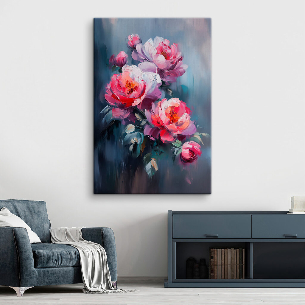 Painting of pink flowers