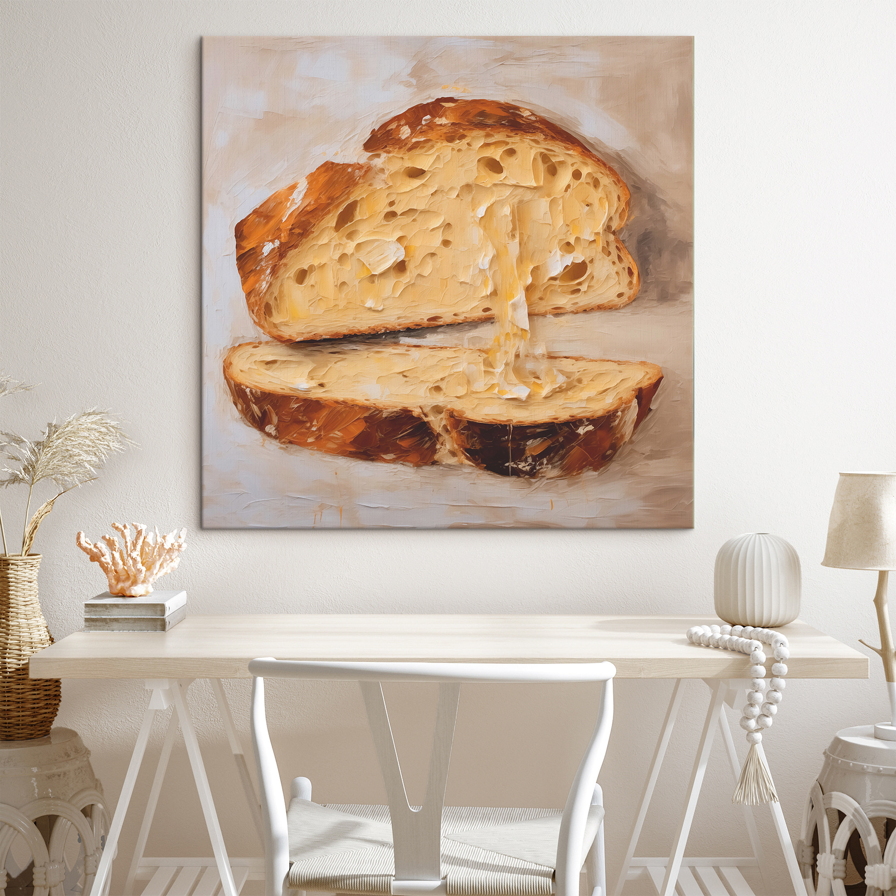 Piece of bread with holes in it