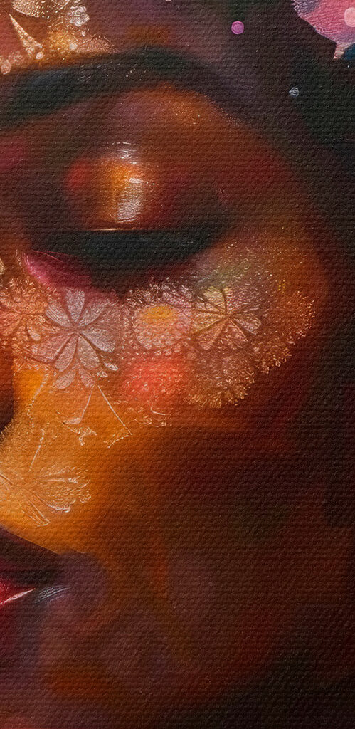 Woman with flowers on her head Woman with flowers on her head