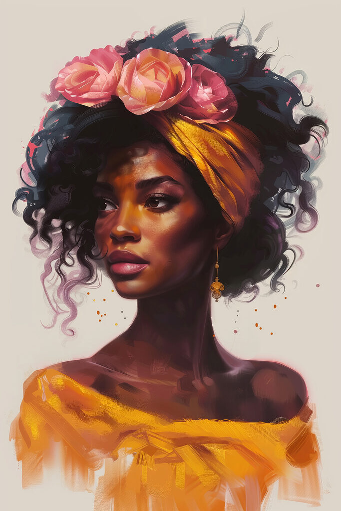 Woman with flowers in her hair