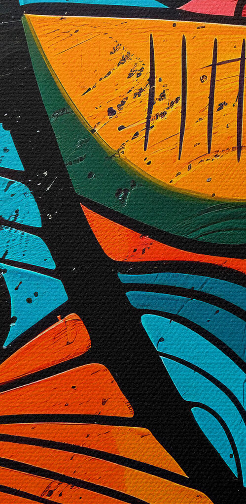 Colorful painting of a face