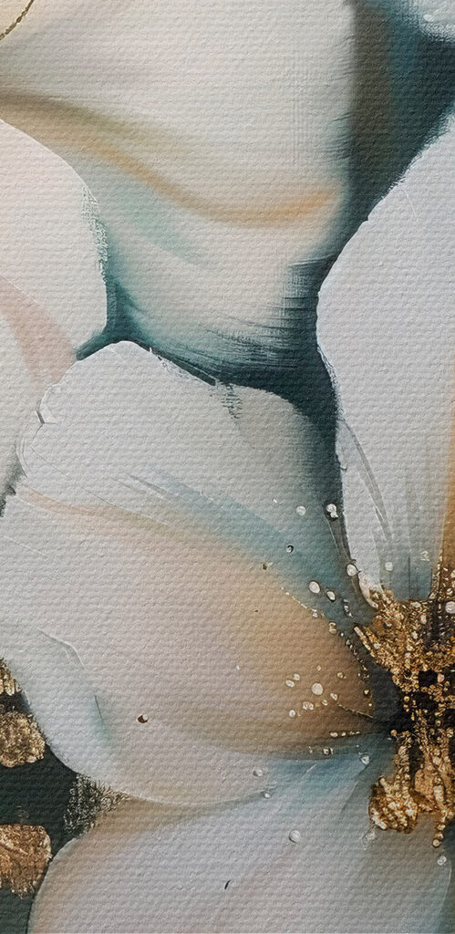 Painting of white flowers Painting of white flowers